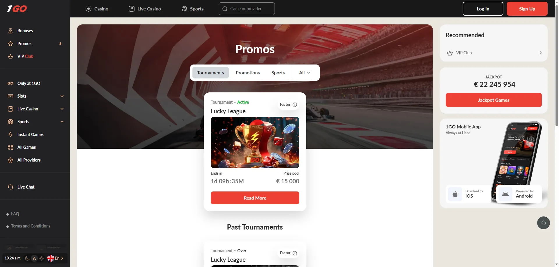 1GO Casino welcome bonus up to 81000 INR and 400 free spins