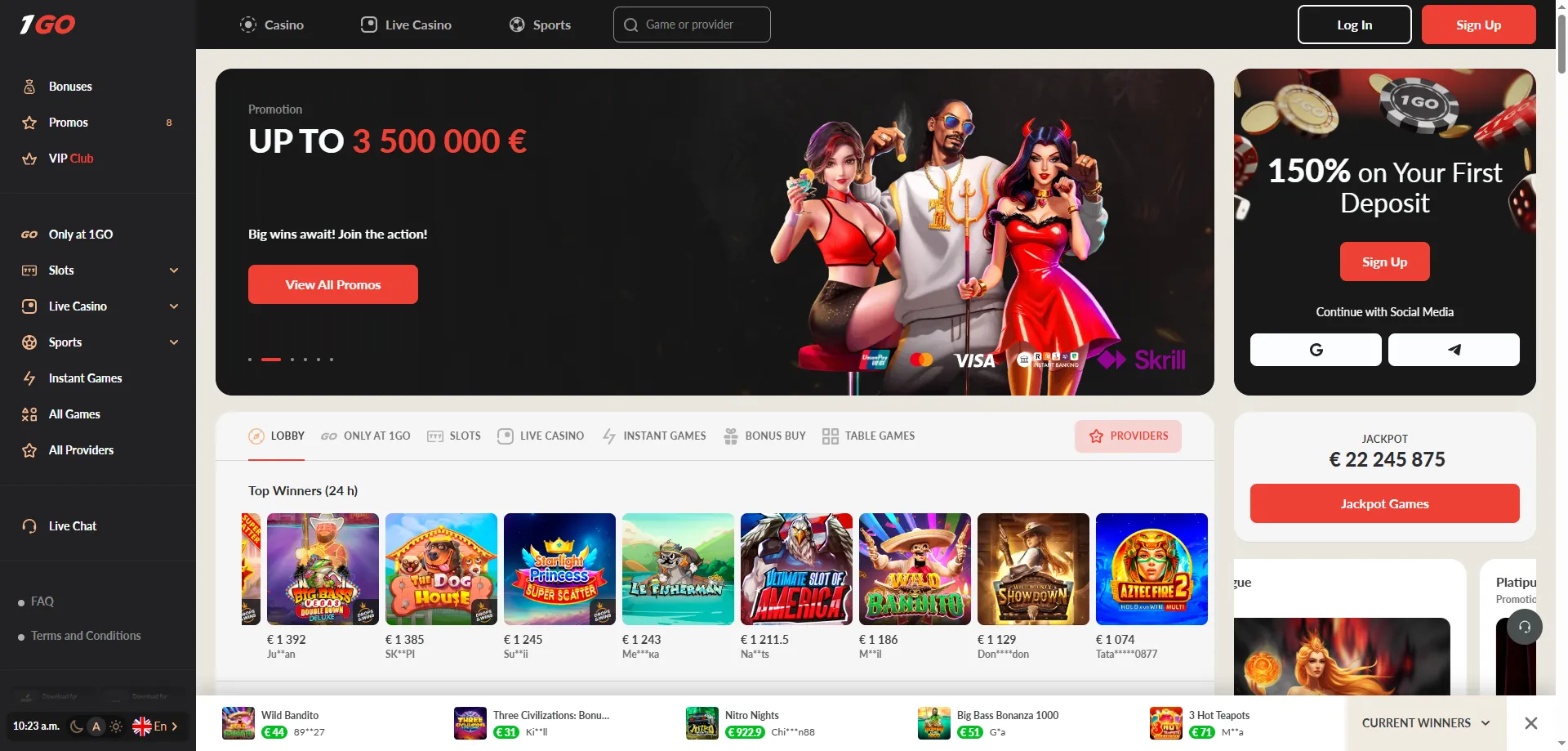 1GO Casino online platform overview — games, bonuses and sports betting